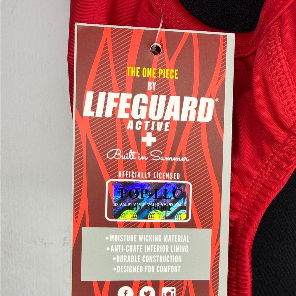 NWT One Piece Official LIFEGUARD® Red Racerback Swimsuit Size 30 / XS -Small NWT - Picture 9 of 11